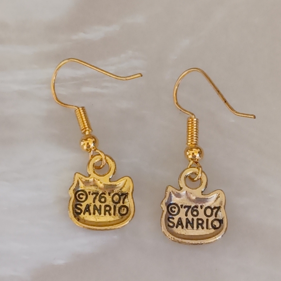 Dainty Sanrio Gold Hello Kitty Handmade Earrings - Picture 3 of 4